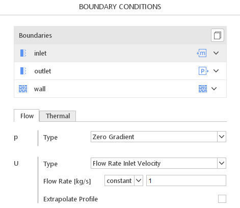 Flow Rate Inlet Velocity boundary condition in SimFlow