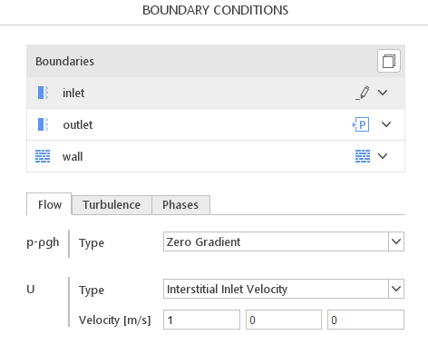 Interstitial Inlet Velocity Boundary Condition SimFlow