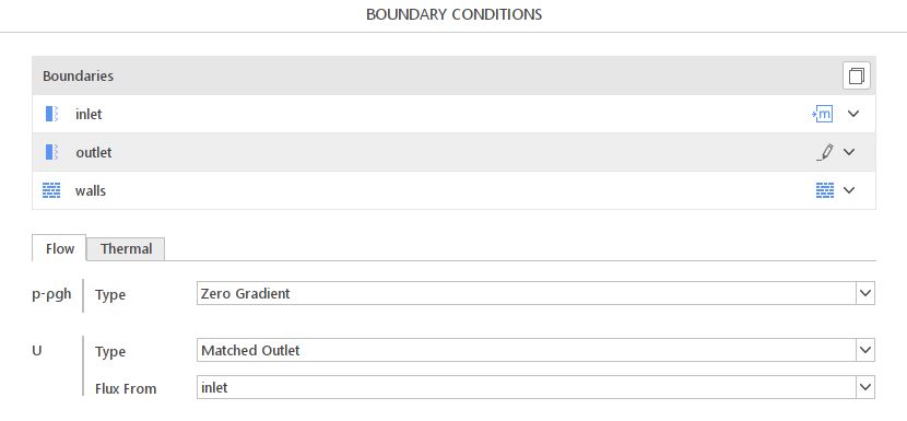 Matched Outlet Boundary Condition SimFlow