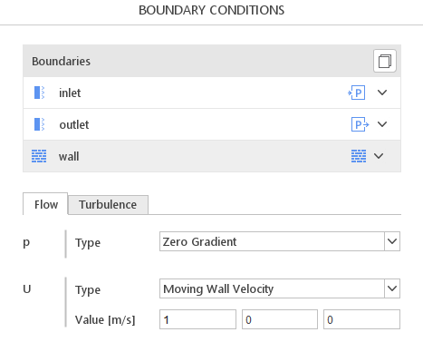 Moving Wall Velocity Boundary Condition SimFlow