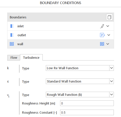 Rough Wall Function (k) Boundary Condition SimFlow