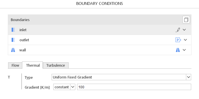 Constant Uniform Fixed Gradient Boundary Condition in SimFlow