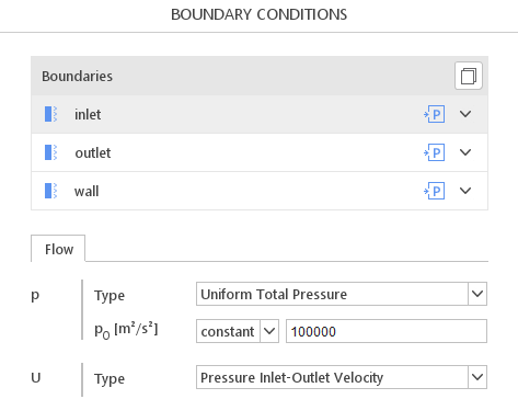 Uniform Total Pressure Boundary Condition in SimFlow - incompressible flows