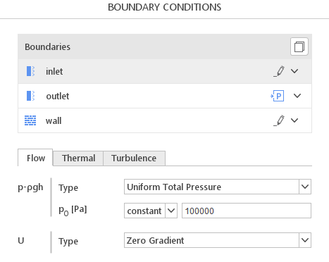 Uniform Total Pressure Boundary Condition in SimFlow - compressible flows