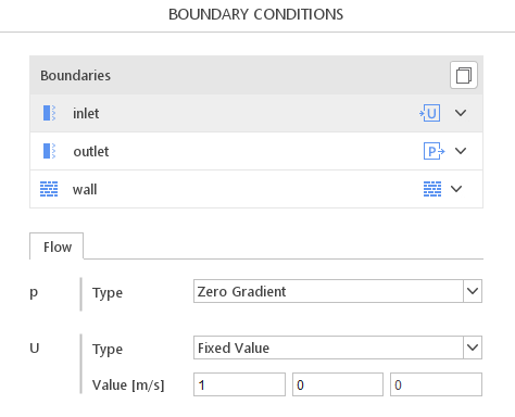 Zero Gradient definition for pressure p in SimFlow