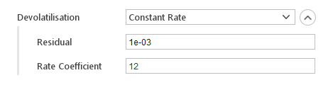 devolatilization constant rate