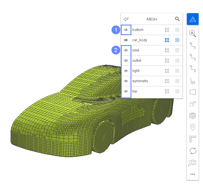 car 10 toggle visibility