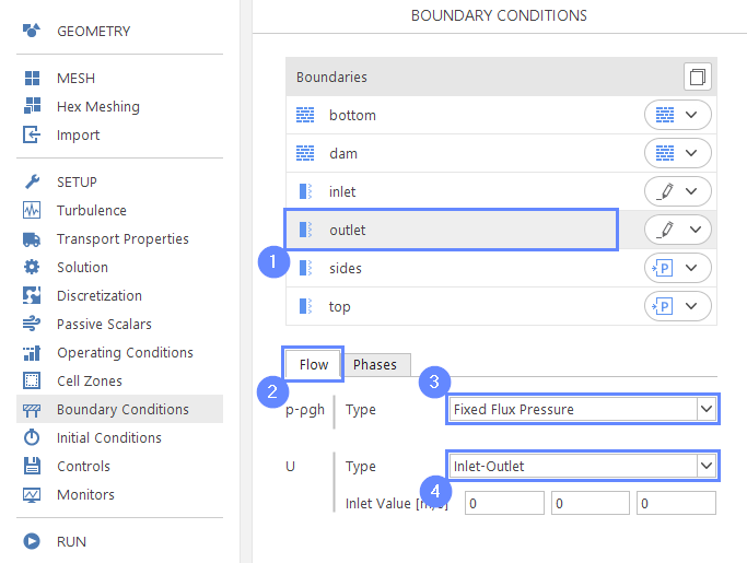 db 14 boundary conditions outlet flow