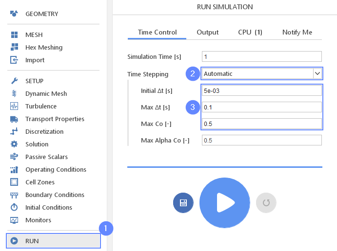 droplet 19 run time controls