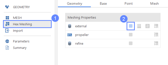 pp 8 meshing parameters external