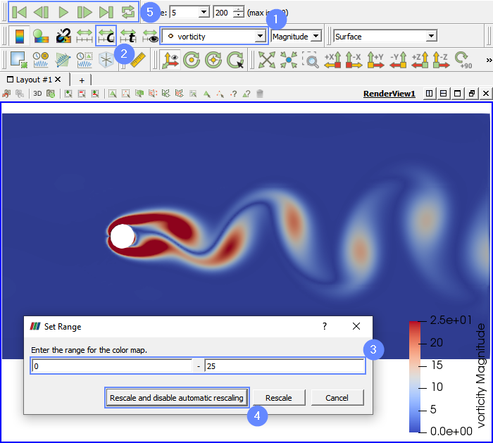 von Karman 34 ParaView vorticity